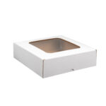 Pudełko z okienkiem fasonowe 20x20x5 cm białe