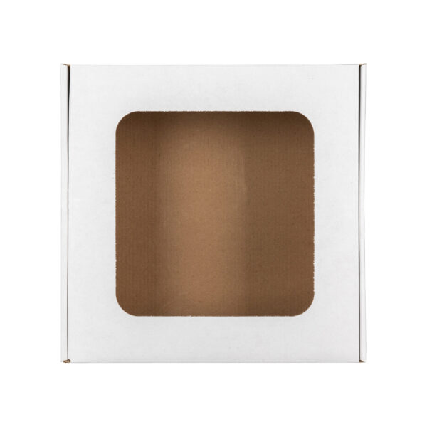 Pudełko z okienkiem fasonowe 20x20x5 cm białe