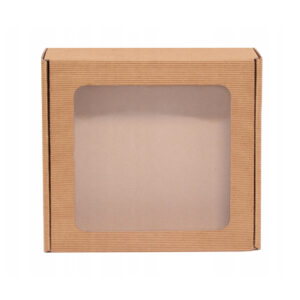 Pudełko z okienkiem karbowane 20x20x5 cm