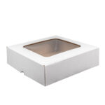 Pudełko z okienkiem fasonowe 25x25x7 cm białe