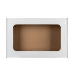 Pudełko z okienkiem fasonowe 38x24x7 cm białe