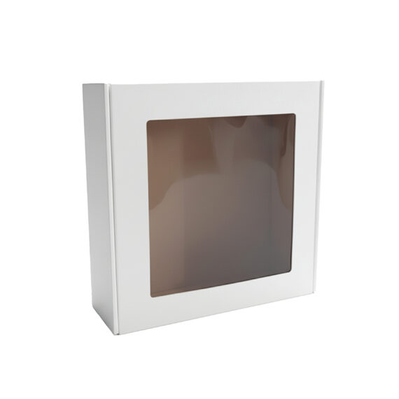 Pudełko z okienkiem fasonowe 30x30x10 cm białe