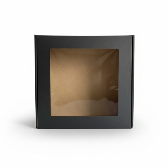 Pudełko z okienkiem fasonowe 30x30x10 cm czarne