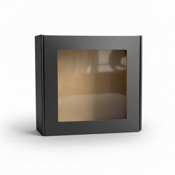 Pudełko z okienkiem fasonowe 30x30x10 cm czarne